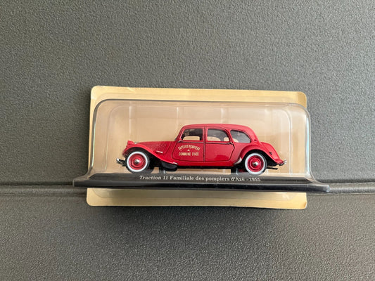 Voiture Miniature Citroen Traction 11 Familiale Pompiers d'Azé 1955 au 1/43