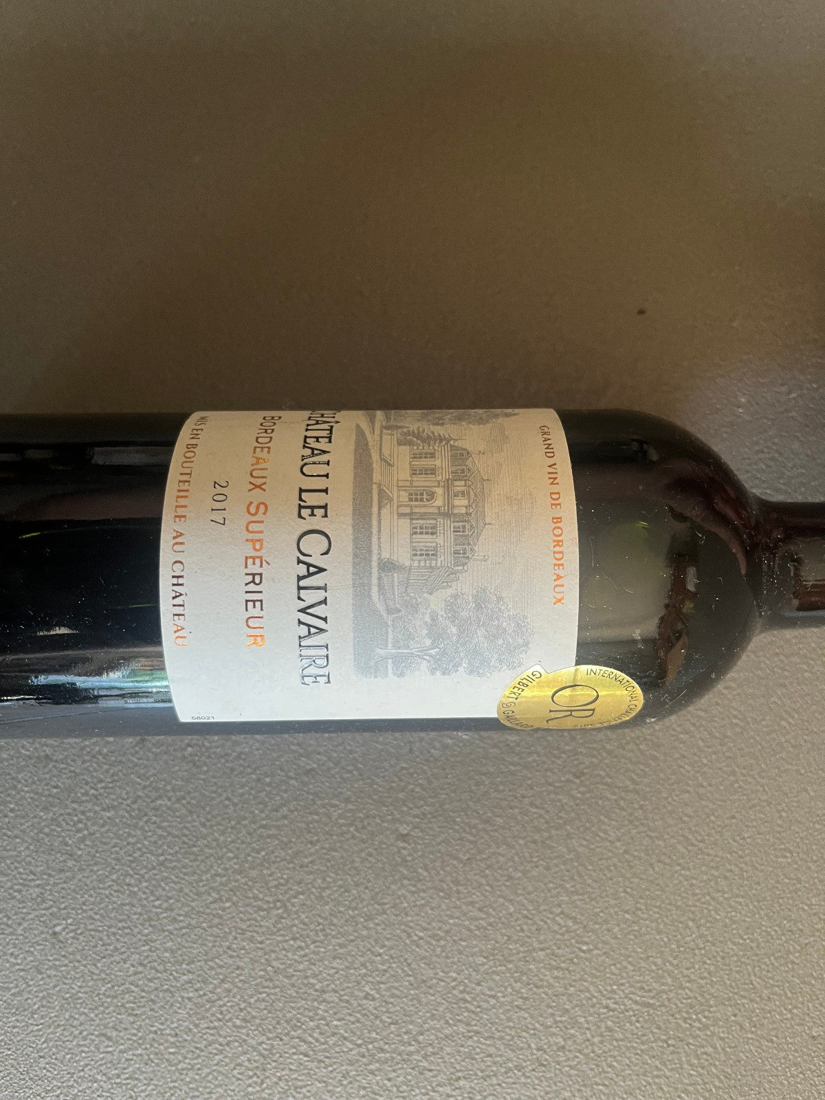 Ancienne Bouteille Vin Bordeaux Chateau le Calvaire 2017 Collection Personnelle