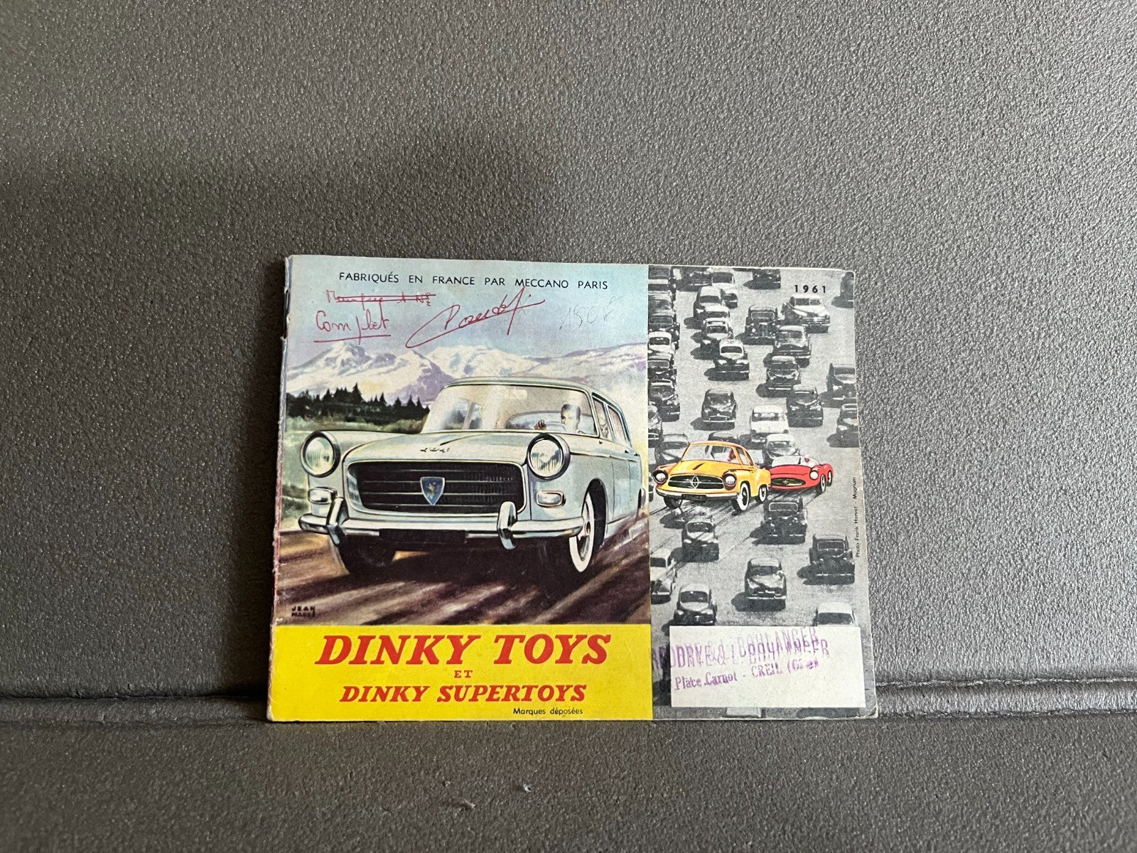 Ancien Dépliant Documentation Catalogue Jouet Voiture Dinky Toys 1961