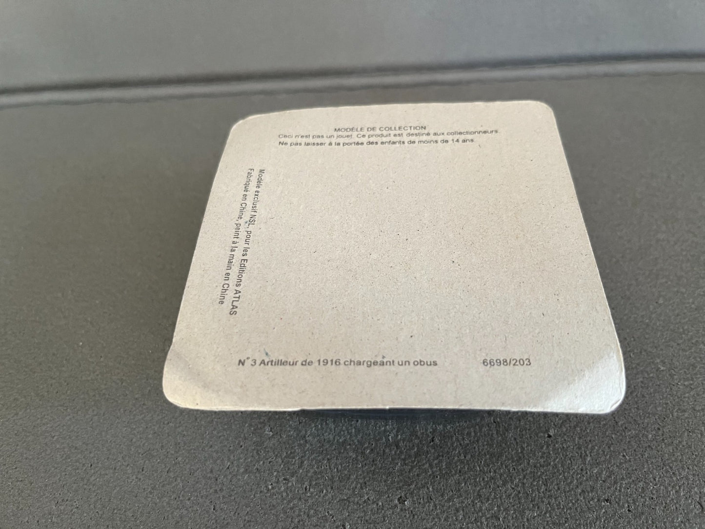 Soldat Plomb 1914 1918 NSL Editions Atlas Artilleur 1916 Chargeant Obus  N°3