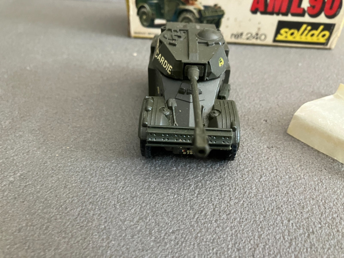 Ancienne Miniature Militaire Blindé char Panhard AML 90 240 Solido France 1/50