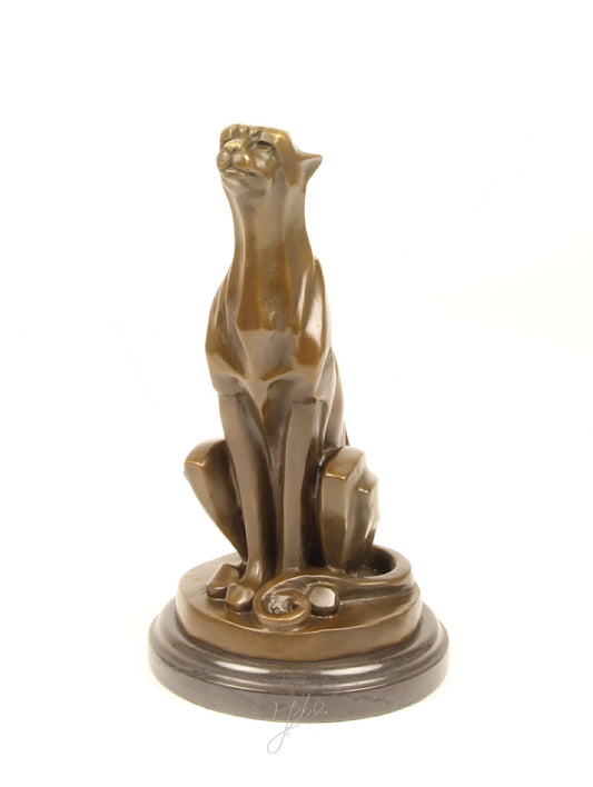 Statue Sculpture Bronze Art Déco Nouveau Guépard DSBJ-2 Moderne