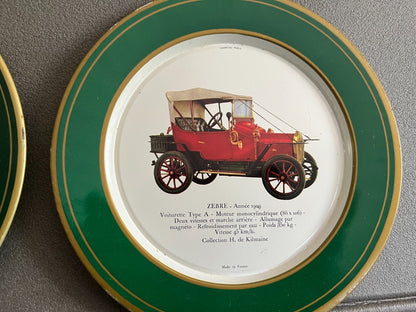 Lot 2 Plaque Metal Assiette Shell Ancienne Voiture Olds Mobile + Zebre France