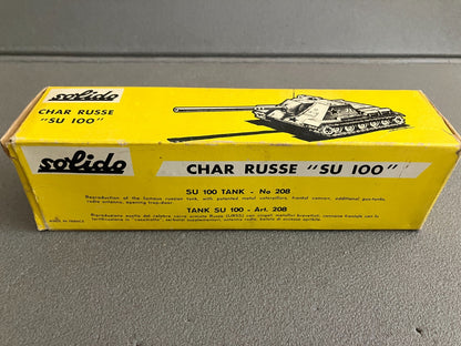 Ancienne Miniature Militaire Blindé Char Russe SU 100 208 Solido France 1/50