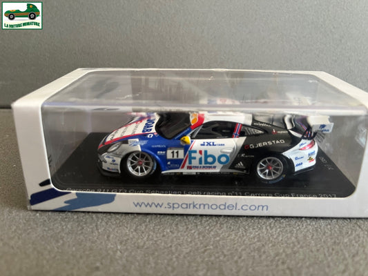 Voiture Miniature Porsche 911 GT3 Cup Loeb Carrera Cup France 2017 Spark au 1/43