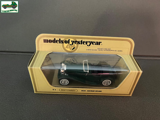 Voiture Miniature 1936 Jaguar SS100 Y-1 Matchbox 1/38 Models of Yesteryear