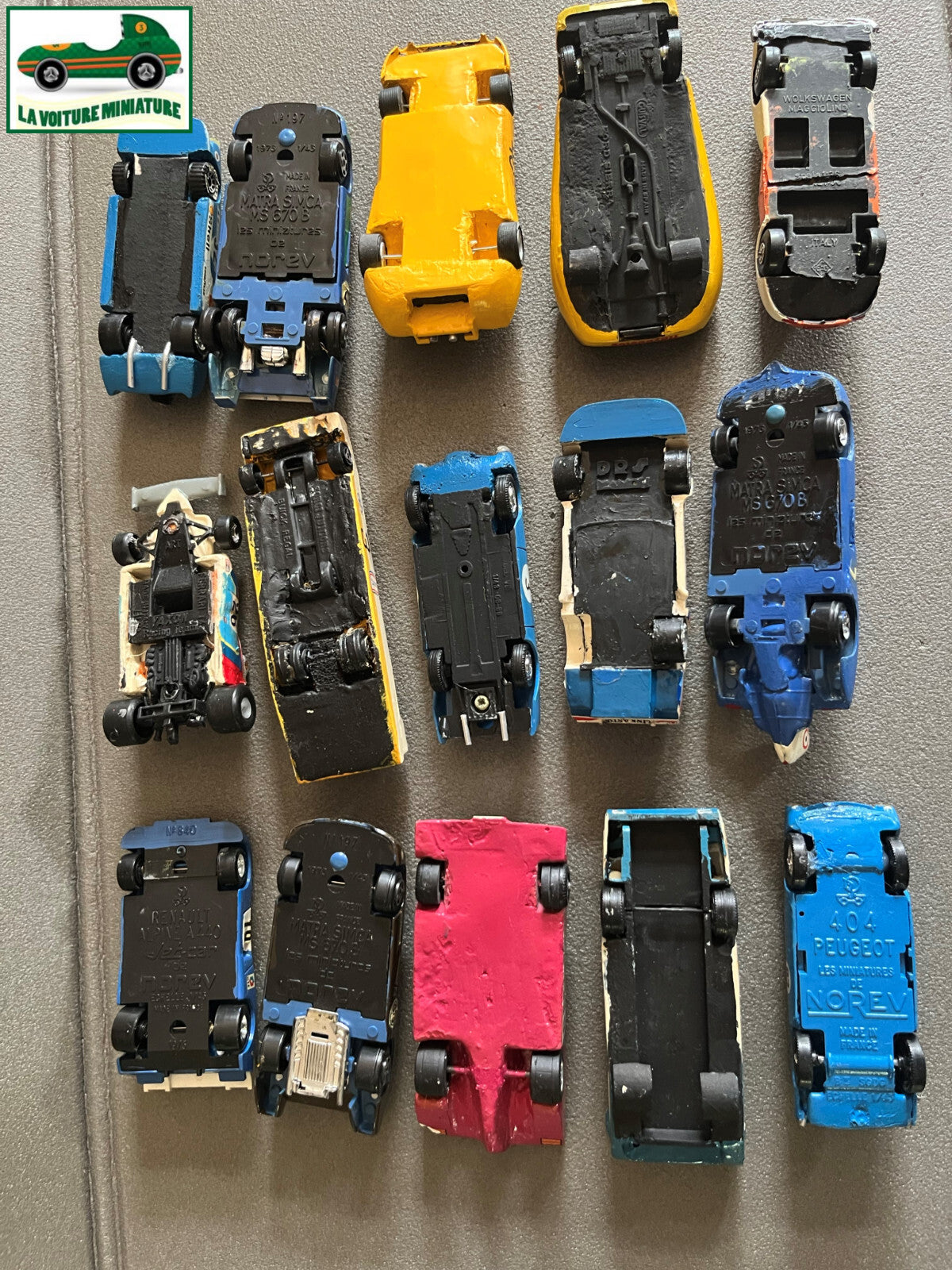 Miniature Lot 15 Voiture Modifiées Repeinte Kit monté  1/43 Défauts Pièces HS