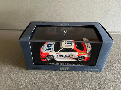 Voiture Miniature Nissan Unisia Jecs Skyline R33 JGTC 1998 Ebbro au 1/43