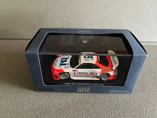 Voiture Miniature Nissan Unisia Jecs Skyline R33 JGTC 1998 Ebbro au 1/43