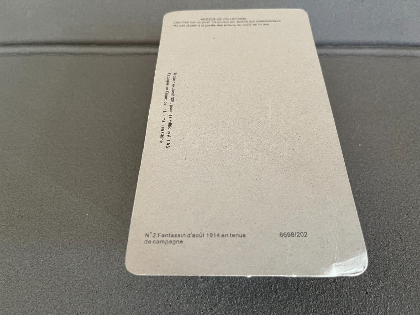 Soldat Plomb 1914 1918 NSL Editions Atlas Fantassin d'aout tenue campagne N°2