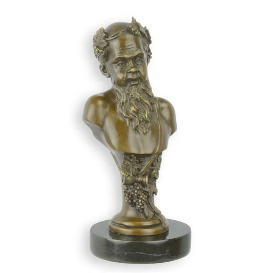BUSTE STATUE MODERNE SCULPTURE BRONZE DE BACCHUS