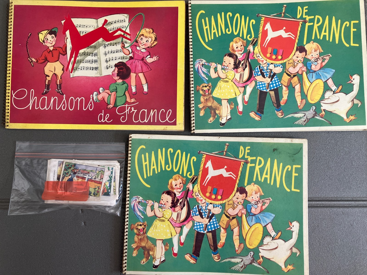 Ancien Lot Album Publicitaire Chansons de France Poulain Panini