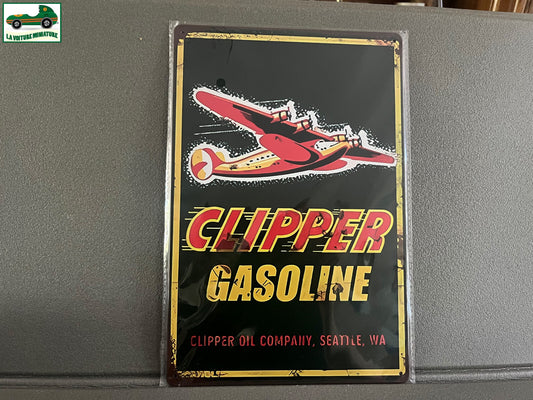 Plaque Métal Voiture Automobile Garage Huile Moteur Clipper 20 x 30 cm