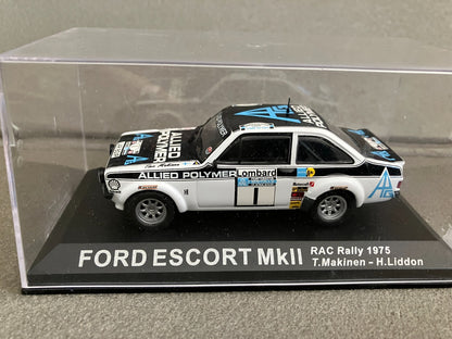 Voiture Miniature Ford Escort MkII RAC Rallye 1975 Altaya au 1/43