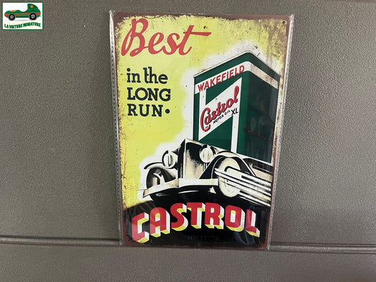 Plaque Métal Voiture Automobile Garage Huile Moteur Castrol 20 x 30 cm
