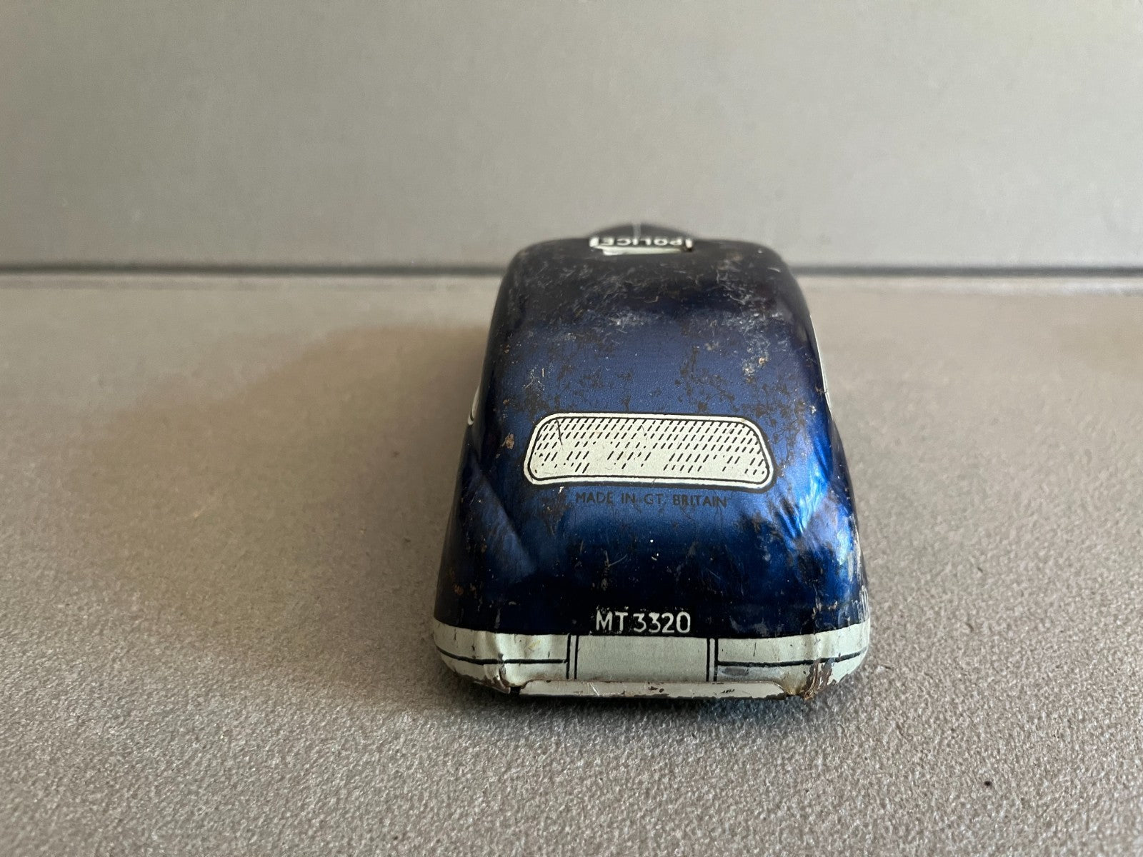 Jouet Ancien Voiture Miniature Tôle MT 3320 Mettoy Police Friction Incomplet