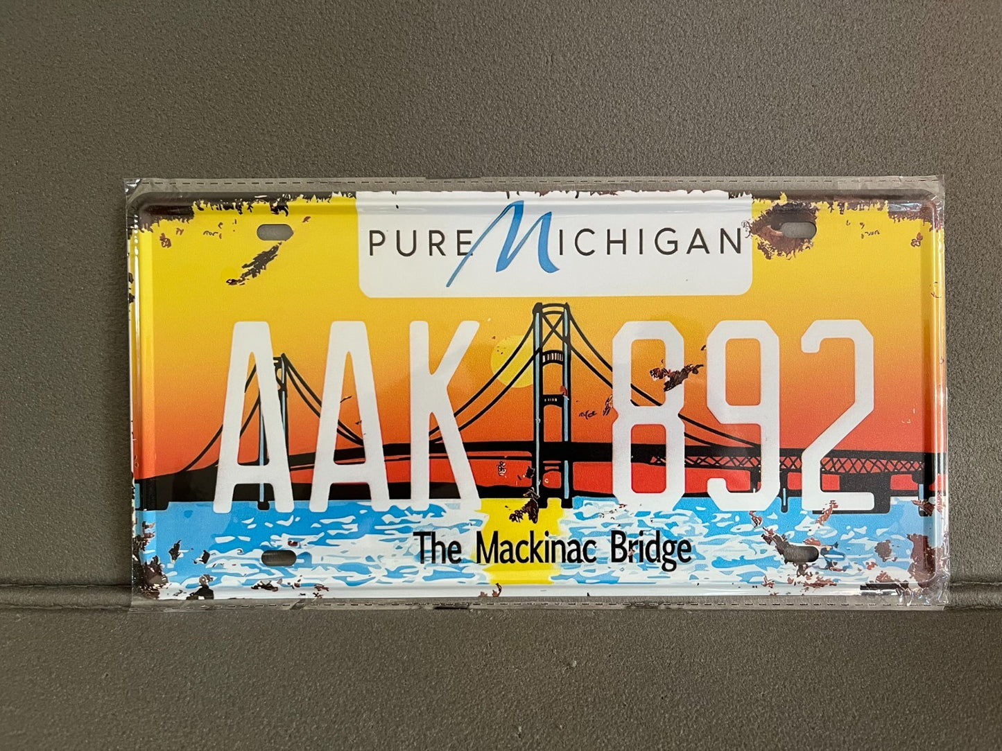 Plaque Métal Voiture Automobile Américaine Immatriculation Michigan 15 x 30cm
