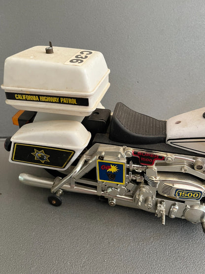 Jouet Ancien Plastique Moto Police California Highway Patrol Super 1500 Pile