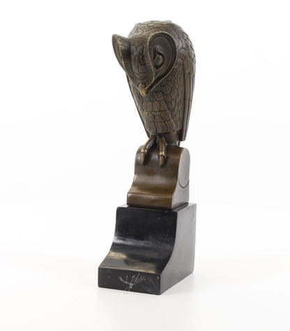 Statue Sculpture Bronze Art Déco Nouveau Hibou Chouette DSBJ-50 Moderne