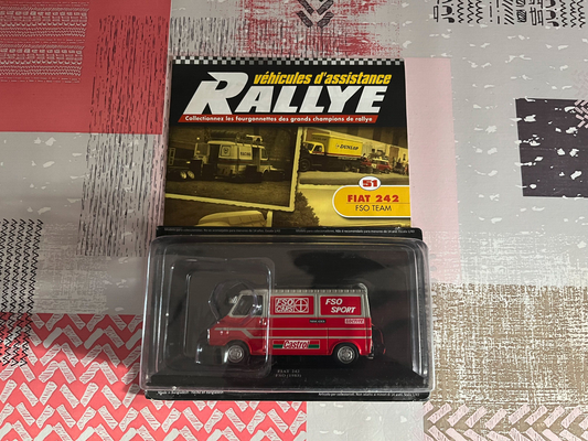 Miniature Camion Voiture Assistance Rallye Fiat 242 FSO Team 1983 1/43