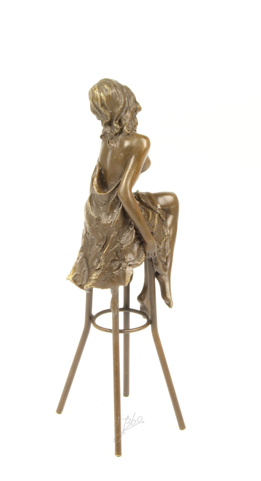 Statue Sculpture Bronze Art Déco Nouveau Femme Tabouret Bar DSBJ-13 Moderne