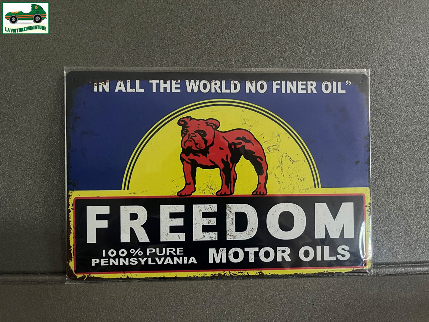 Plaque Métal Voiture Automobile Garage Huile Moteur Freedom 20 x 30 cm