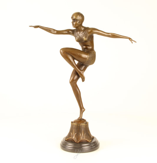 Statue Sculpture Bronze Art Déco Nouveau Danseuse Avec Brio DSBJ-25 Moderne