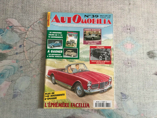Livre Revue Voiture Automobile Automobilia N°39 1999