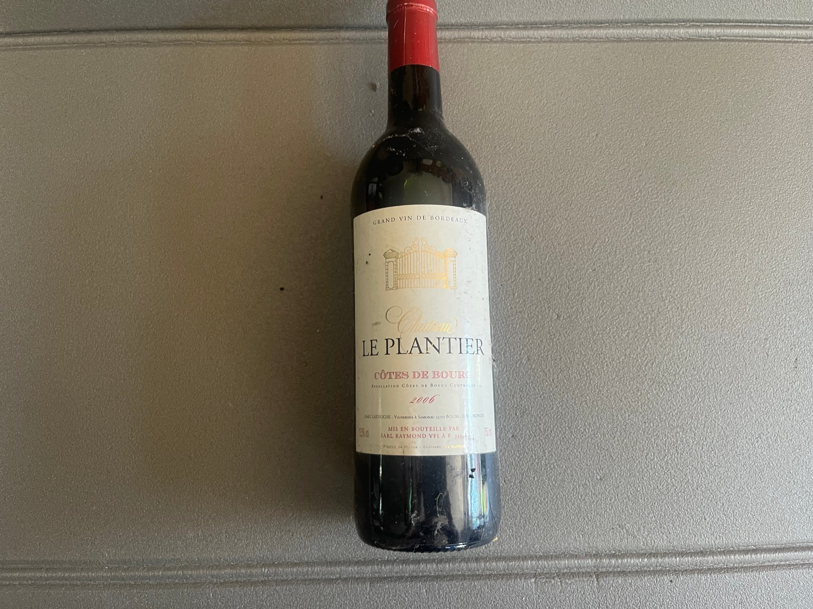 Ancienne Bouteille Vin Bordeaux Chateau Le Plantier 2006 Collection Perso