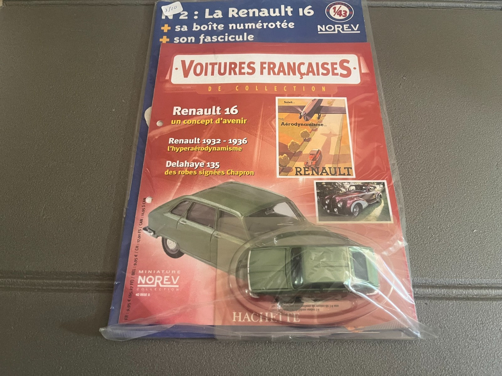 Voiture miniature Renault 16 Norev Hachette + Fascicule au 1/43