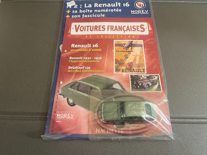 Voiture miniature Renault 16 Norev Hachette + Fascicule au 1/43