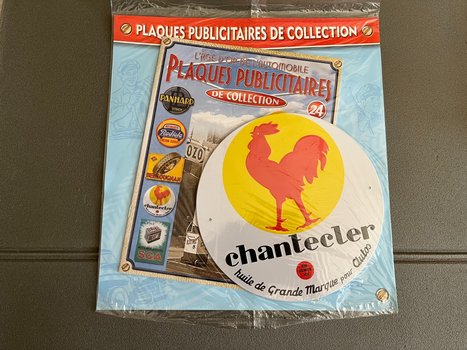 Plaque Métal Voiture Automobile Publicitaire Collection Huile Chantecler
