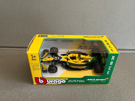 Voiture miniature Collection Formule 1 F1 McLaren Mcl38 Monaco GP Burago au 1/43