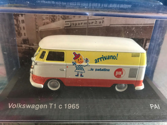 Voiture miniature Publicitaire VW Volkswagen Combi T1 c 1965 Patatine Pai 1/43