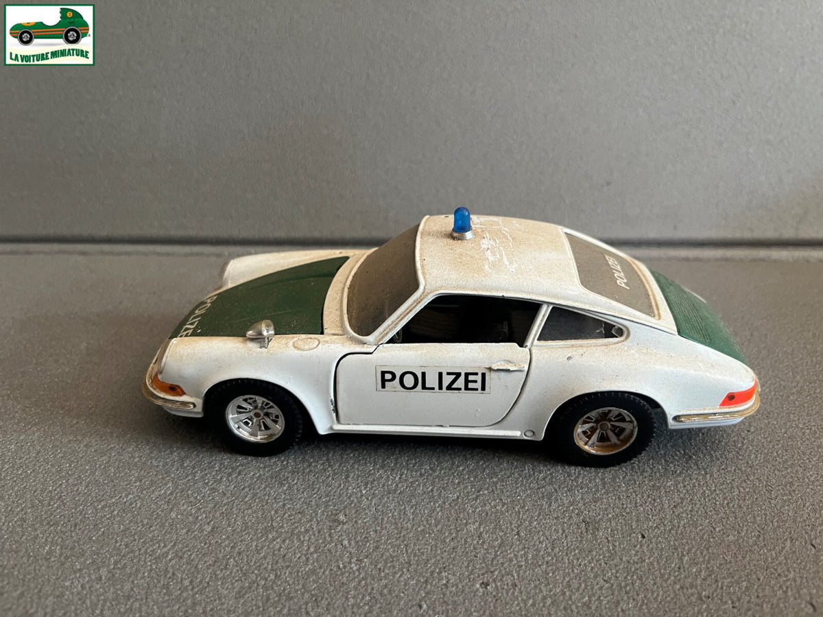 Ancienne Voiture Miniature Porsche 911 Polizei Burago au 1/24 Epave
