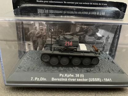 Miniature Militaire Char Tank Blindé Pz.Kpfw. 38 7.Pz.Div. USSR 1941 Altaya 1/72