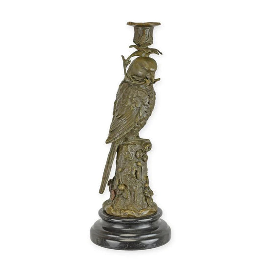BOUGIE PERROQUET STATUE MODERNE SCULPTURE BRONZE