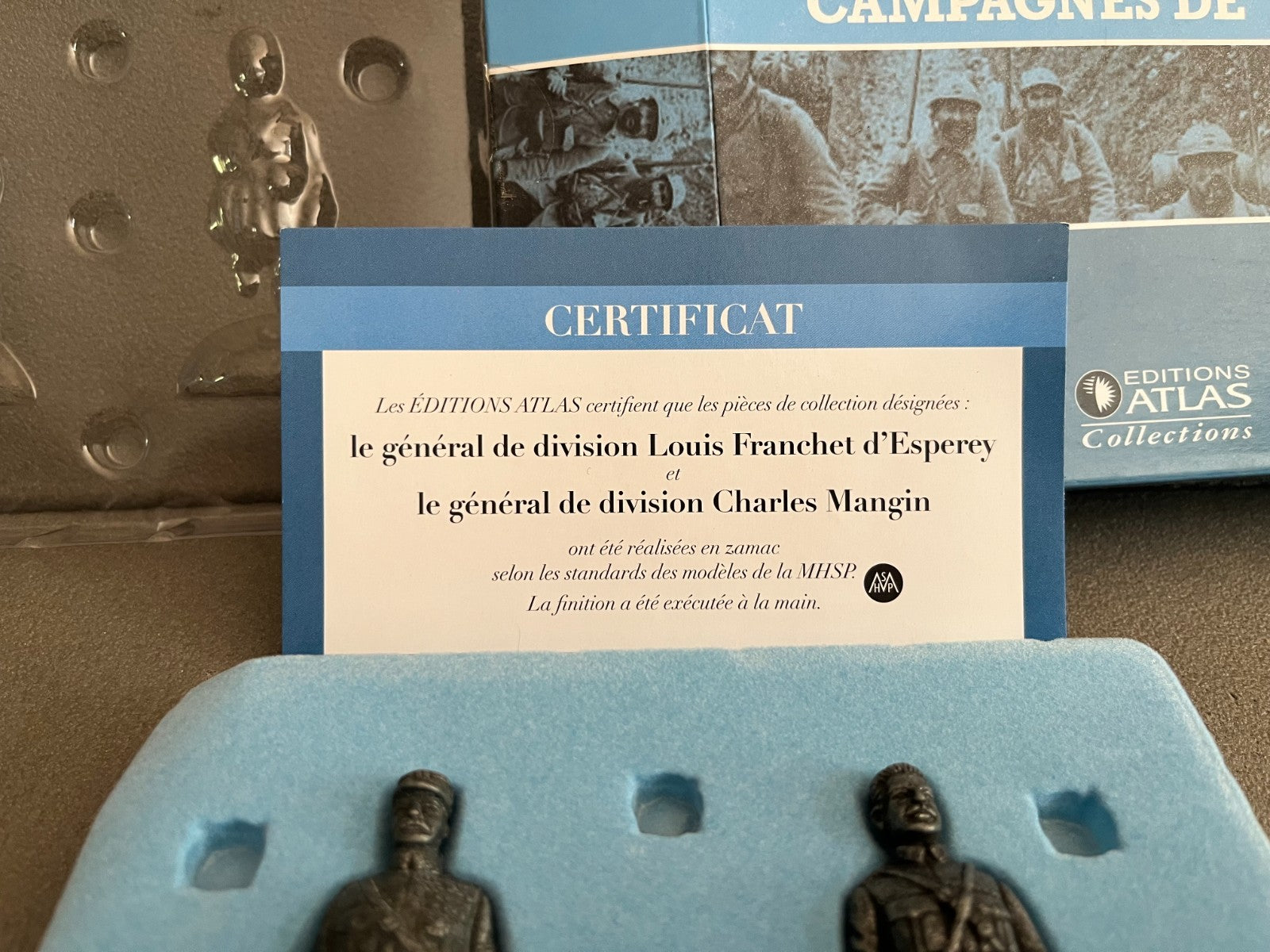 Soldats MHSP Campagnes de 14-18 Général Division Esperey Mangin Atlas Plombs