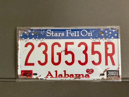 Plaque Métal Voiture Automobile Américaine Immatriculation Alabama 15 x 30 cm