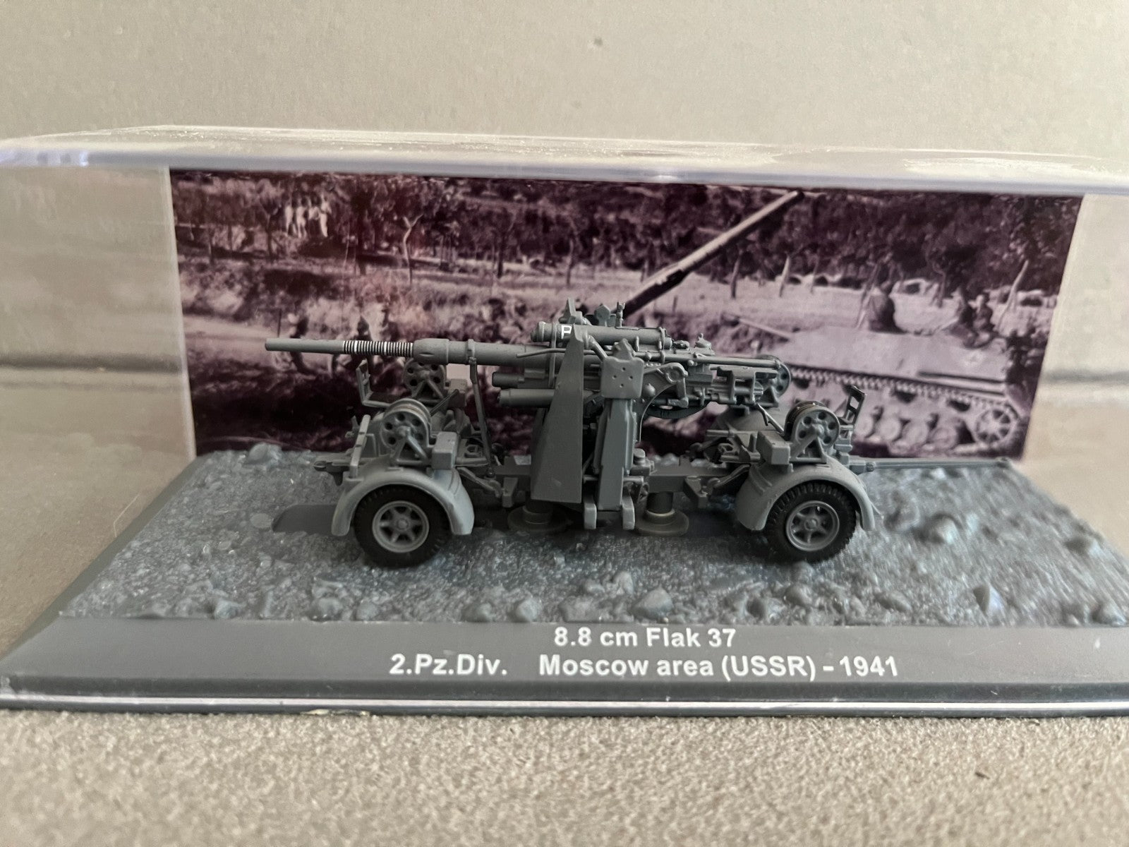 Miniature Militaire Char Tank Blindé Canon 8.8cm Flak 37 2.PZ.Div. Altaya 1/72