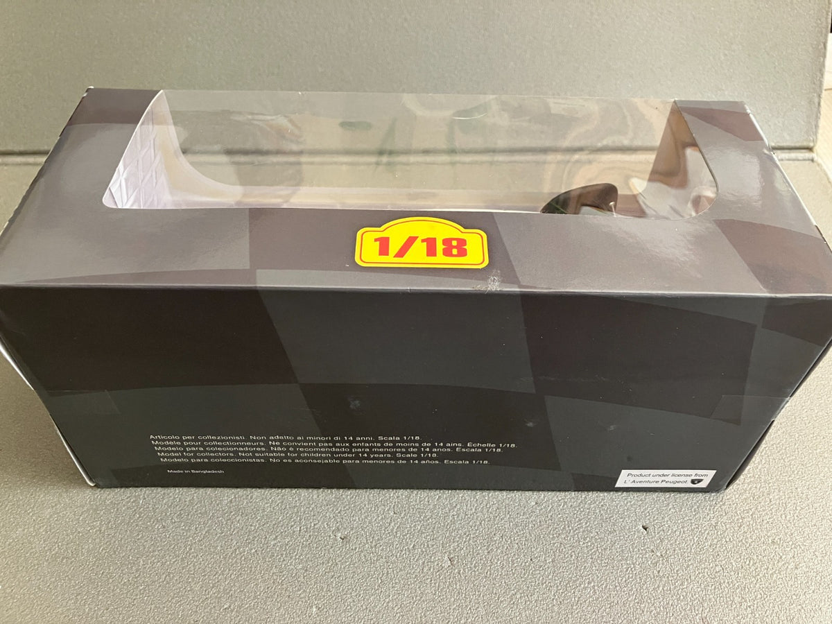 Voiture miniature Peugeot 205 Tour de Corse Rallye Saby 1986 Altaya au 1/18