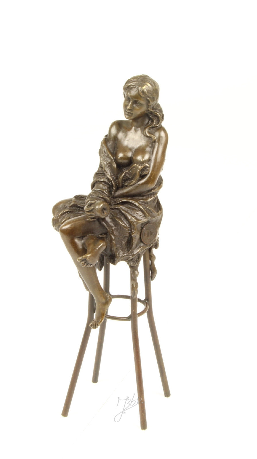 Statue Sculpture Bronze Art Déco Nouveau Femme Tabouret Bar DSBJ-12 Moderne