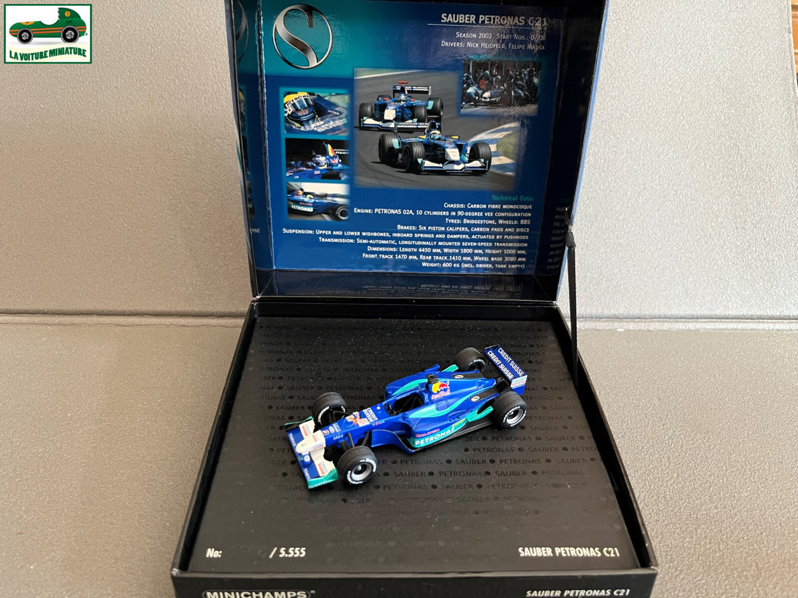 Voiture Miniature Course Coffret Formule 1 Sauber Petronas C21 Minichamps 1/43