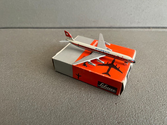 Ancien Avion miniature Douglas DC-8 Swissair Schuco Piccolo