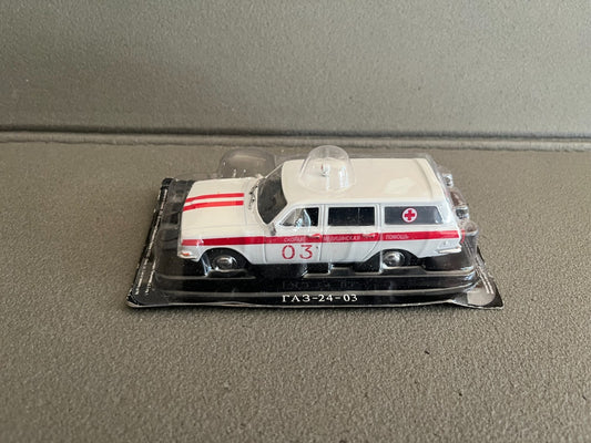 Voiture Miniature Volga 24 03 Ambulance Ixo DeAgostini URSS Pays Est Russie 1/43
