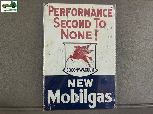 Plaque Métal Voiture Automobile Garage Huile Moteur Mobilgas 20 x 30 cm