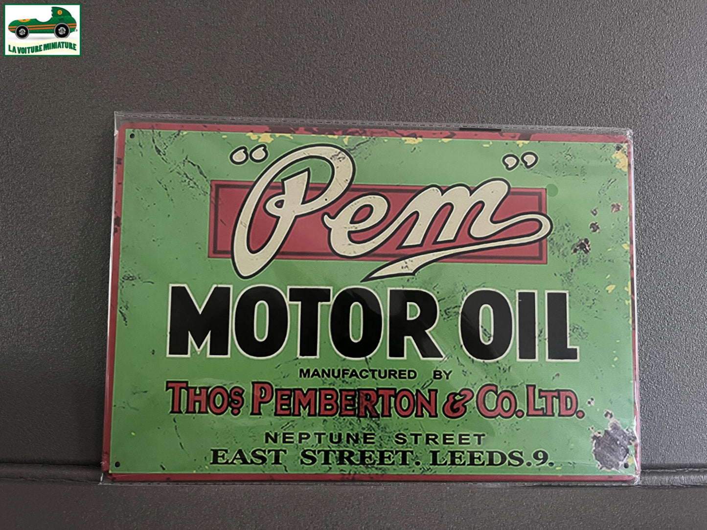 Plaque Métal Voiture Automobile Garage Huile Moteur PEM 20 x 30 cm