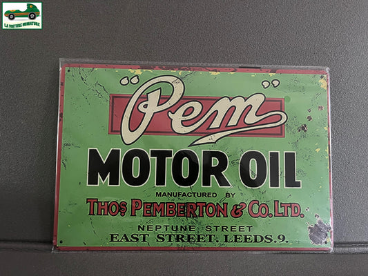 Plaque Métal Voiture Automobile Garage Huile Moteur PEM 20 x 30 cm
