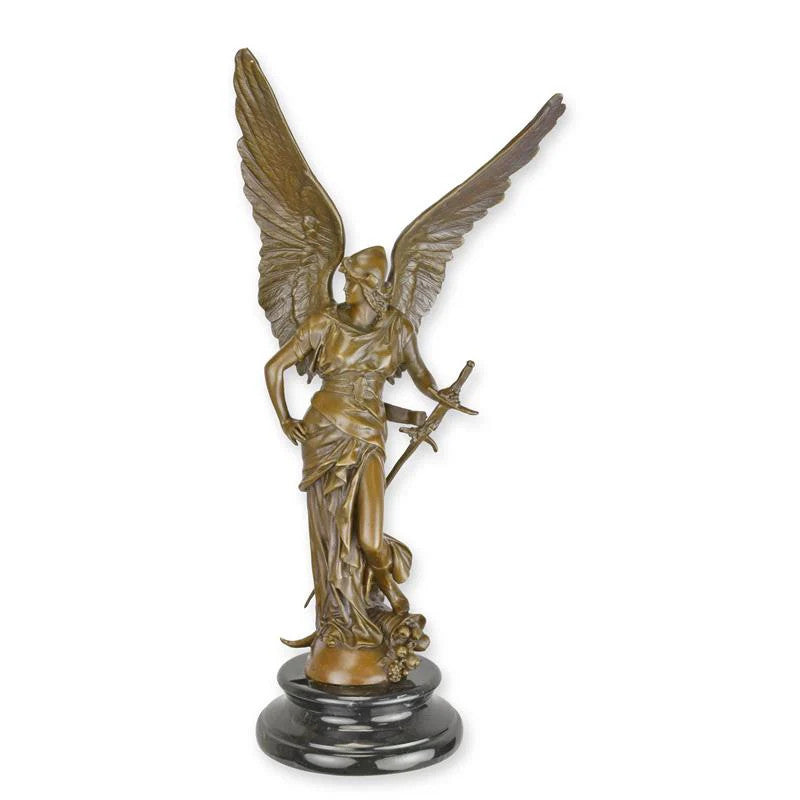 STATUE MODERNE SCULPTURE BRONZE INTITULÉE LA PAIX DANS LES ARMES