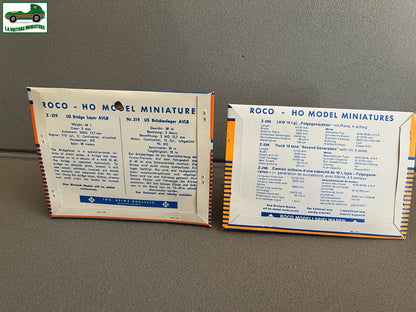Miniature Engin Militaire Lot  2 Camion Char Roco Minitanks  1/87 HO Défauts HS